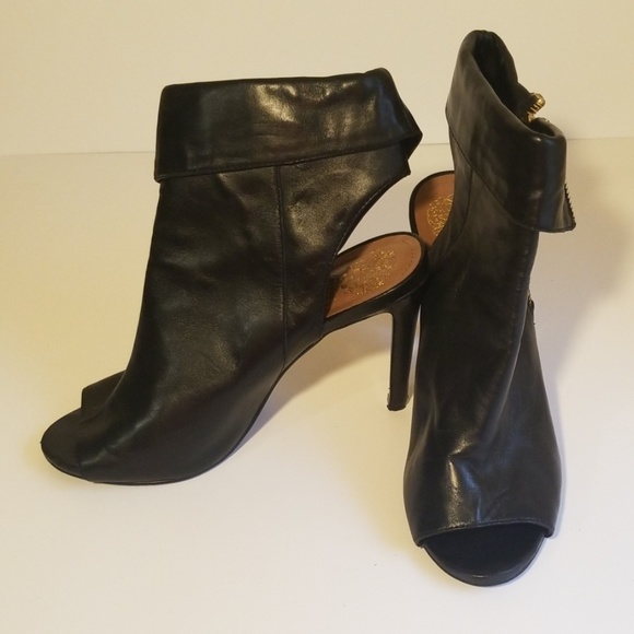 Vince Camuto Shoes - Vince Camuto Black Leather Open toe Bootie